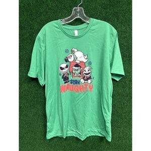 Y2K Nightmare Before Christmas + Halloween Green T-Shirt Size XL Unisex Gift